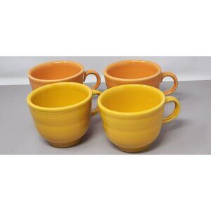 Fiestaware Butterscotch‎ Ceramic Mugs Tea Coffee Set Of 4 Yellow & Orange